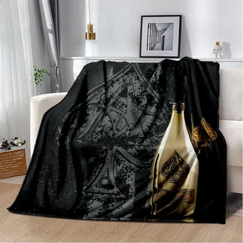 Меко и топло Фланелевое одеяло Шампанско Armand de Brignac за Къмпинг, Пикник, обедното почивка, подарочное одеяло за постелки