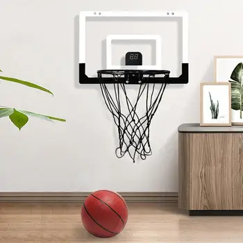 Мини-баскетбол обръч над вратата Баскетболното мини-пръстен за деца с възможност за потапяне във вода, аксесоари за баскетболни тренировки включват електроника