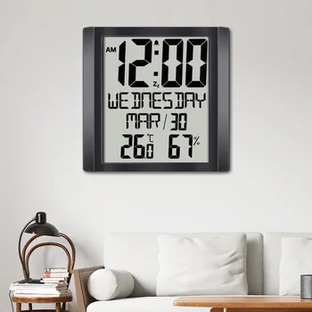 Многофункционален цифров дисплей 8,6-Цолови стенен часовник с голям екран, будилник, Дигитален дисплей за всекидневната, Електронен Цифров Clo