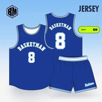 Мъжки баскетболни комплекти BASKETMAN, Тениски с адаптивни име, номер и логото, Шорти, Униформи, бързо съхнещи спортни спортни костюми