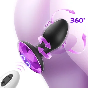 На Въртящата се на 360 Анален Накрайник Вибратор Анален Накрайник с Дистанционно Управление Мъжки Масажор на Простатата Анален Накрайник за Възрастни Секс Играчки за Жени, Мъже Гейове
