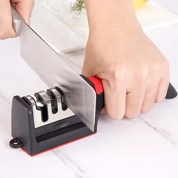 НОВ 3-сегментен инструмент за заточване на кухненски ножове, професионална бързо острилка, нож с диамант покритие, ръчни кухненски принадлежности
