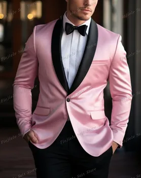 Нов мъжки бизнес костюм за сватбата, бала, Смокинги младоженеца, комплект от 2 теми, яке и панталони 11