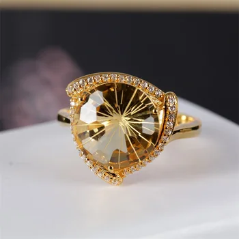 Оригинален дизайн s925, инкрустированное сребро, Многоцветен скъпоценен камък, през Цялата Crystal, Женски пръстен, Лесно Луксозно очарование, Бижута от розово злато