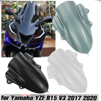 Предното Стъкло на Мотоциклет, Дефлектор за Вятър За Yamaha YZF R15 V3 2017 2018 2019 2020 2021 YZF-R15 Аксесоари Double Bubble
