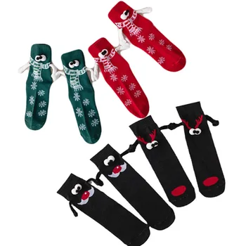 Продажбите на едро Tiktok, Хит на продажбите, Направени по поръчка Забавни Чорапи от ръце в ръце с магнит в рождественском стил, держащие чифт чорапи