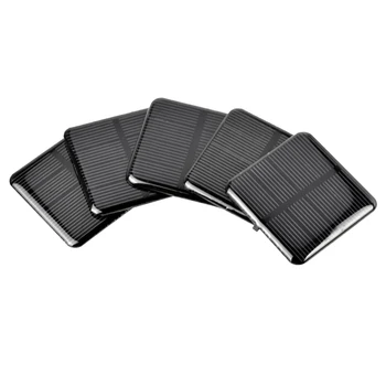 Слънчеви панели 2V 160MA 50X50 мм Такса за генериране на слънчева енергия за зарядни устройства за мобилни телефони Модул от монокристални силициеви