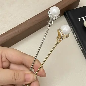 Сребърен родословни с перли, Антично злато, кристали и в китайски стил, метална пръчка за коса, е инструмент за дизайн прически