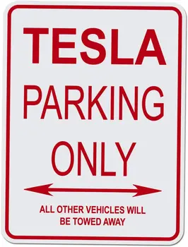 Сръчните механизъм Tesla Parking ONLY Алуминиев уличен знак метален декор на стената