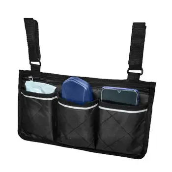 Странична чанта за инвалидна количка, подлакътник, Многоцветен чанта за съхранение с множество джобове, универсална чанта за ходунков, органайзер-roller, чанта за малки неща на стената