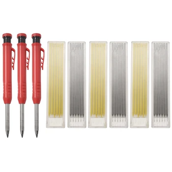 Твърди строително дърводелски молив С острилка ви и грифелями, механични моливи за дървени подови настилки, маркер за рисуване (39 броя)