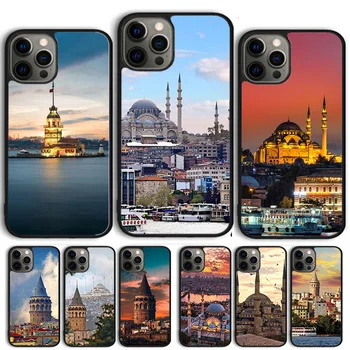 Турция Истанбулският пейзаж Сграда Калъф за телефон iPhone 15 SE2020 6 7 8 Plus XR XS за Apple 13 11 12 14 Mini Pro Max Покритие на корпуса