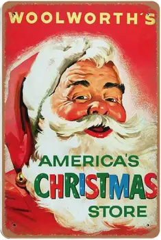 Ужасна Лидице Знак за Коледни покупки на 1950-те години, Лидице Знак на Дядо Коледа, Стенно Изкуство, Ретро Стил, Селска Къща, Къща, бар, лидице Знак