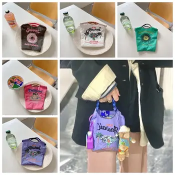 Холщовая чанта с бродерия химикалка веригата, ежедневни косметичка, пазарска чанта, Найлонова чанта за съхранение, японски мини чанта