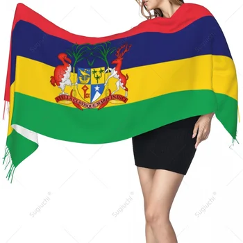 Шал с емблемата на остров Мавриций и флага, топли шалове от Pashmina, Шал, Хиджаб, Пролетта и зимата Многофункционална Унисекс