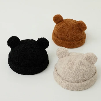 Шапчица-бини, детска шапчица с мечи уши, модерен зимни топла шапка за новородени момчета и момичета 2-8 години