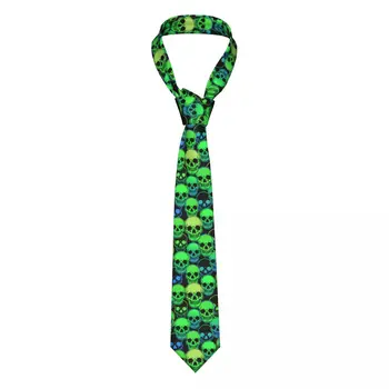 Ярка Вратовръзка с човешките черепи, Вратовръзки с Черепи, Тесен Сватбен Вратовръзка с 3D-принтом